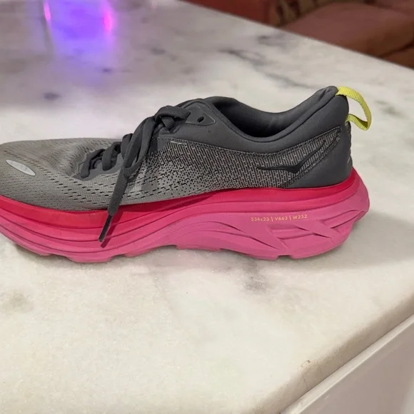 Hoka Gray and Pink Athletic Shoes - Picture 6 of 8